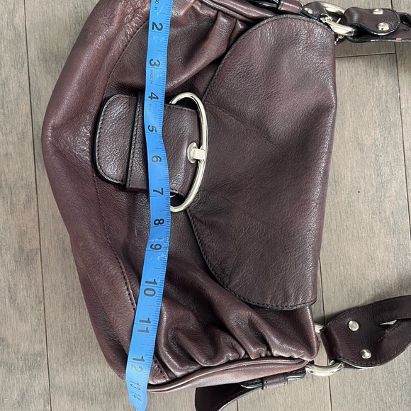 Danier Dark Brown-grey Leather Shoulder Bag good used condition - Picture 9 of 10